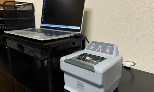 Laptop and fingerprinting machine fingerprinting iPride Notary, Fingerprinting & Apostilles Las Vegas NV